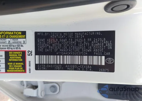 2025 Toyota Camry Se из США, поврежденный, VIN 4T1DAACKXSU037534